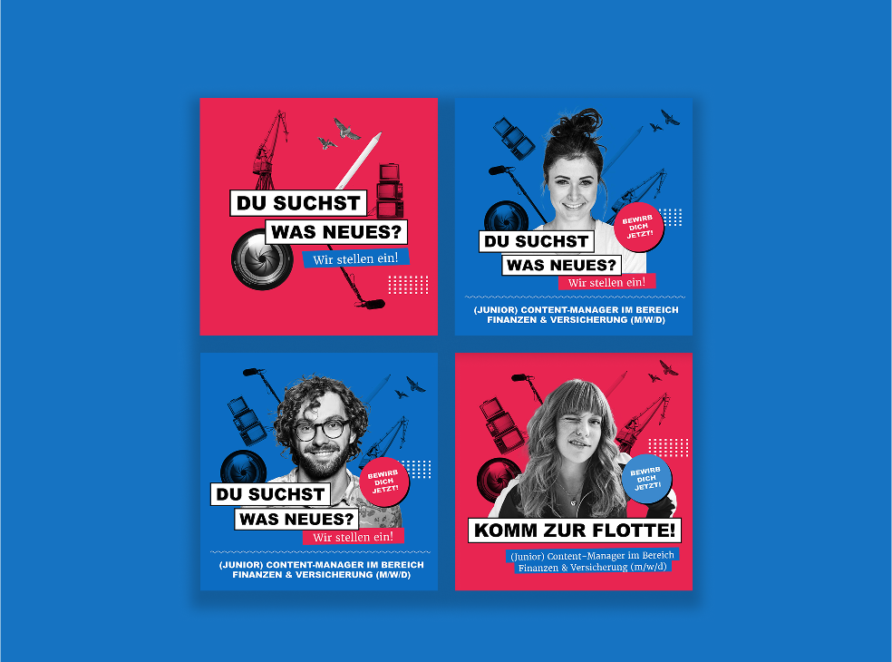 Vier Stellenanzeigen von Content Fleet
