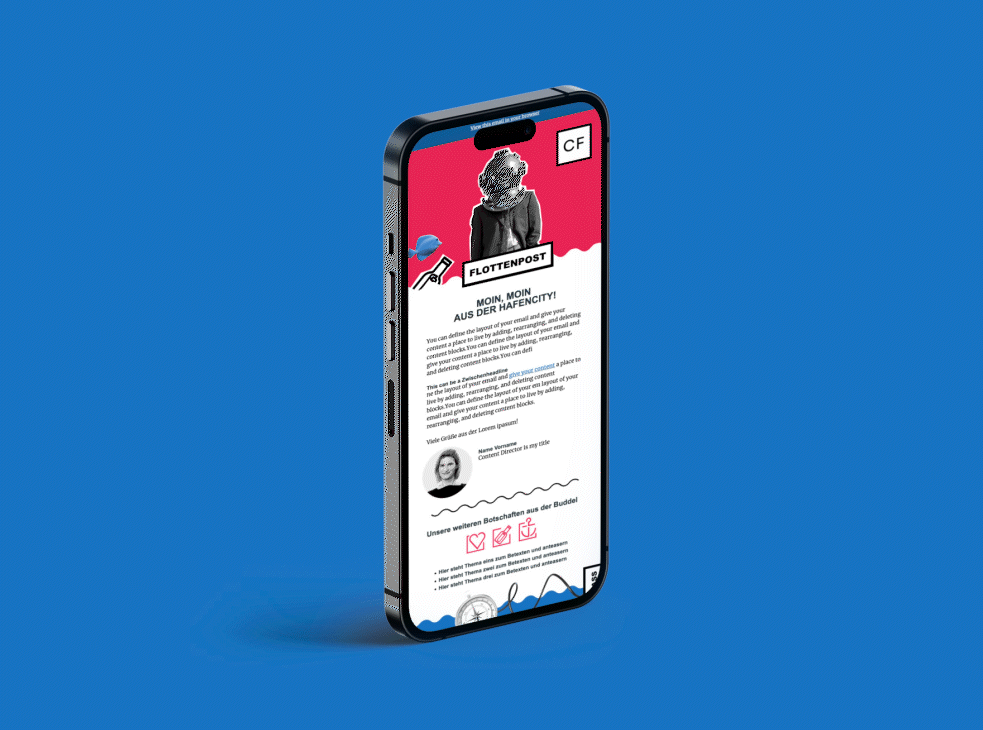 Newsletter Flottenpost von Content Fleet auf dem Smartphone