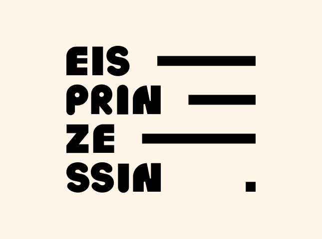 Von twotype entworfene Schrift für die Eisdiele Eisprinzessin Hamburg