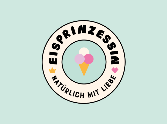 Von twotype design gestaltetes Logo der Eisdiele Eisprinzessin Hamburg
