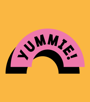 Von twotype entworfene Illustration mit Yummie-Schriftzug