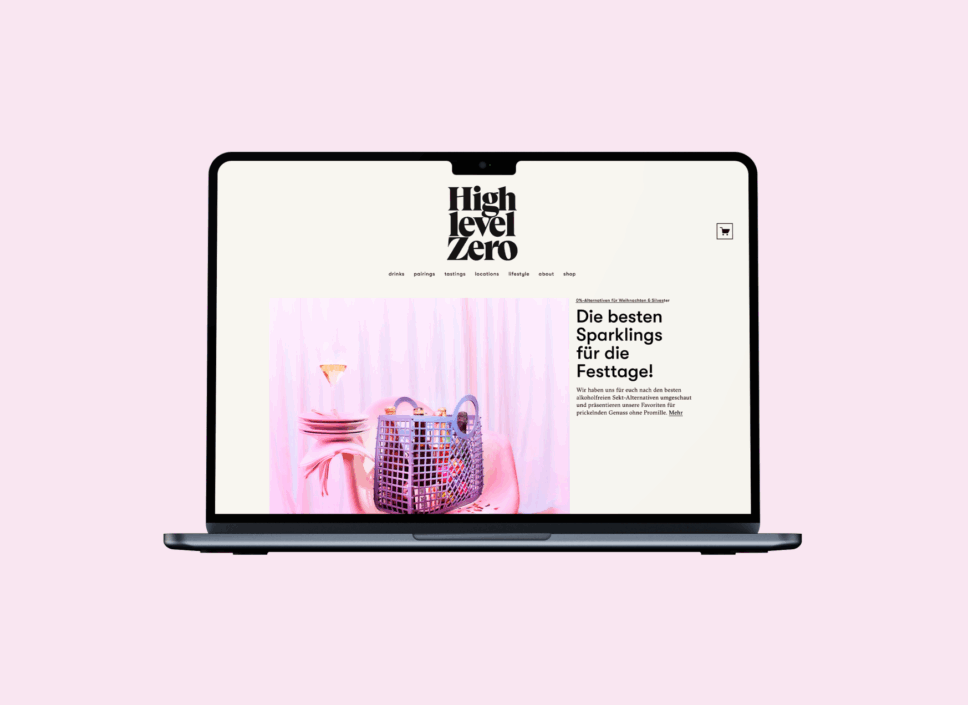 Von twotype designte Website von Highlevel Zero auf Laptop