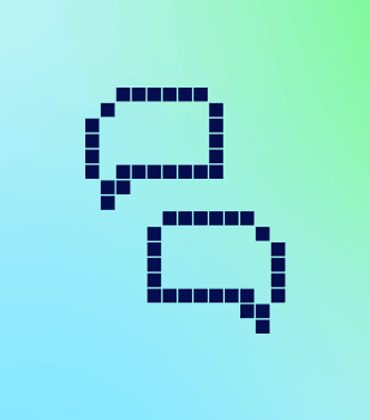 Zwei von twotype gestaltete Sprechblasen