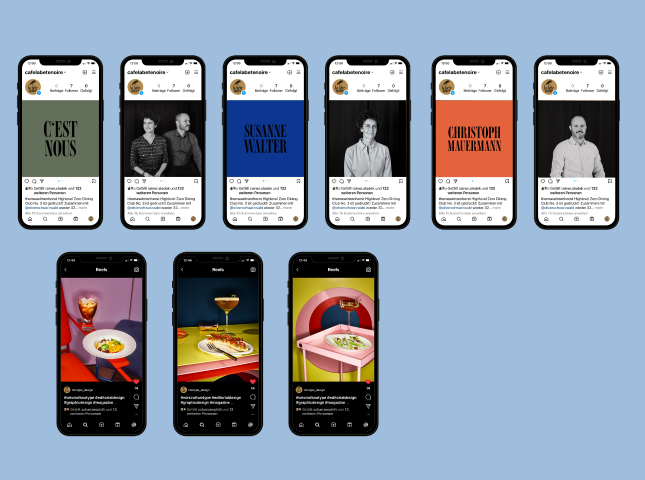Neun Instagram-Posts der Hamburger Kaffeerösterei la bête noire in mobiler Smartphone-Ansicht