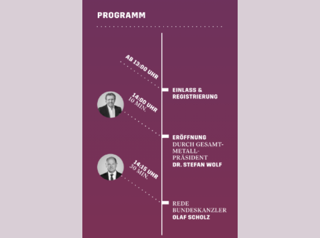 Programm zum Tag der M+E-Industrie 2023 auf einem Flyer