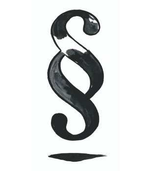 Von twotype entworfene Illustration eines Paragrafen-Zeichens