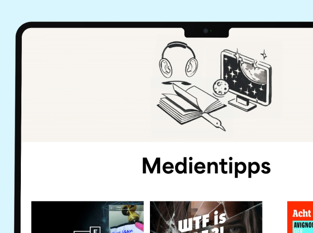 Laptop-Ansicht der Medientipps auf der Weisser Ring Magazin Website