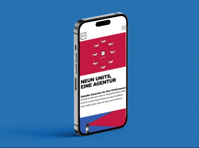 Website von Content Fleet auf dem Smartphone