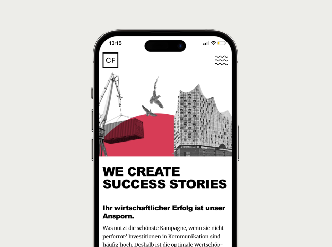 Website von Content Fleet auf dem Smartphone