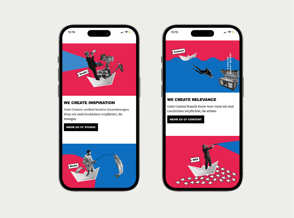 Units Seite von Content Fleet auf dem Smartphone