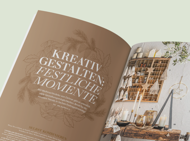 Artikel "Kreativ gestalten: Festliche Momente" im Deine Natur Magazin von Dehner