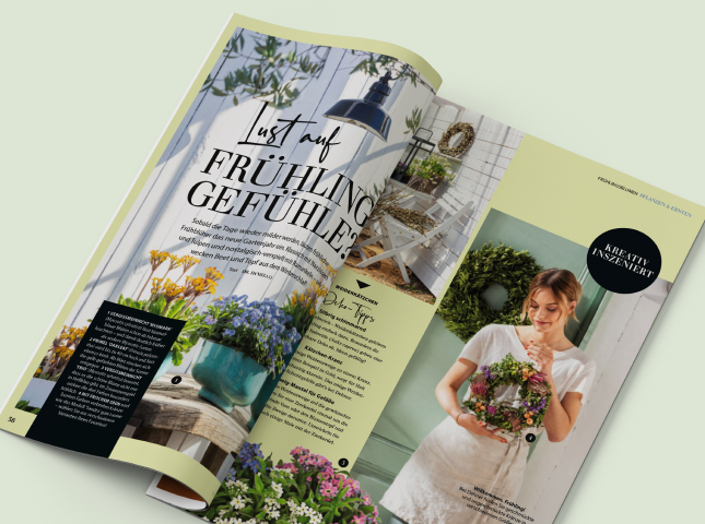 Artikel "Lust auf Frühlingsgefühle?" im Deine Natur Magazin von Dehner aus dem Frühling 2023