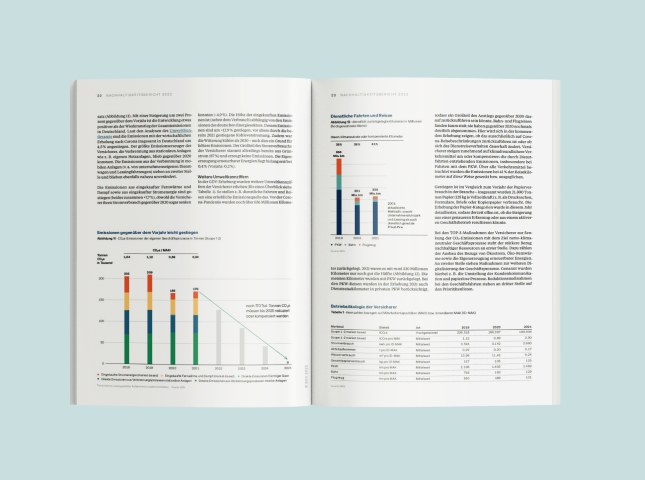 Doppelseite mit Infografiken und Text in einer GDV Publikation