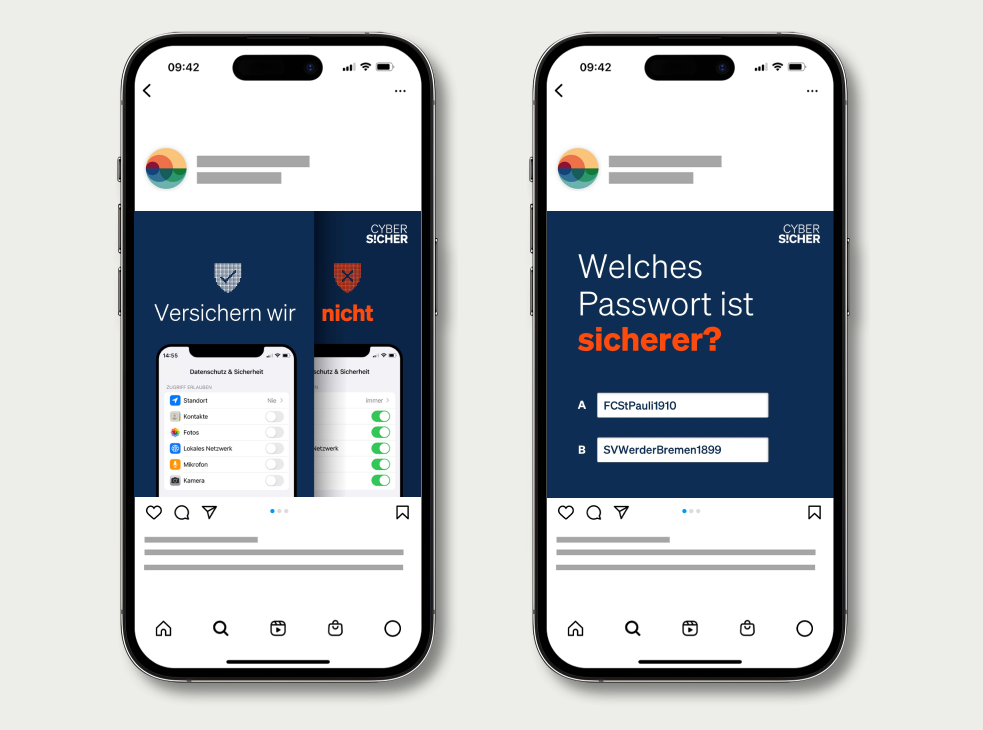 Zwei GDV Social Media Postings bei Instagram auf dem Smartphone