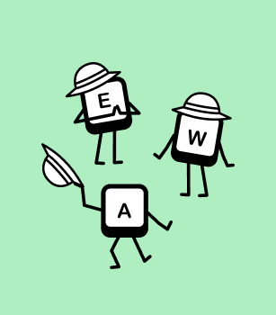 Von twotype design gestaltete Illustration Buchstabentasten mit Hüten
