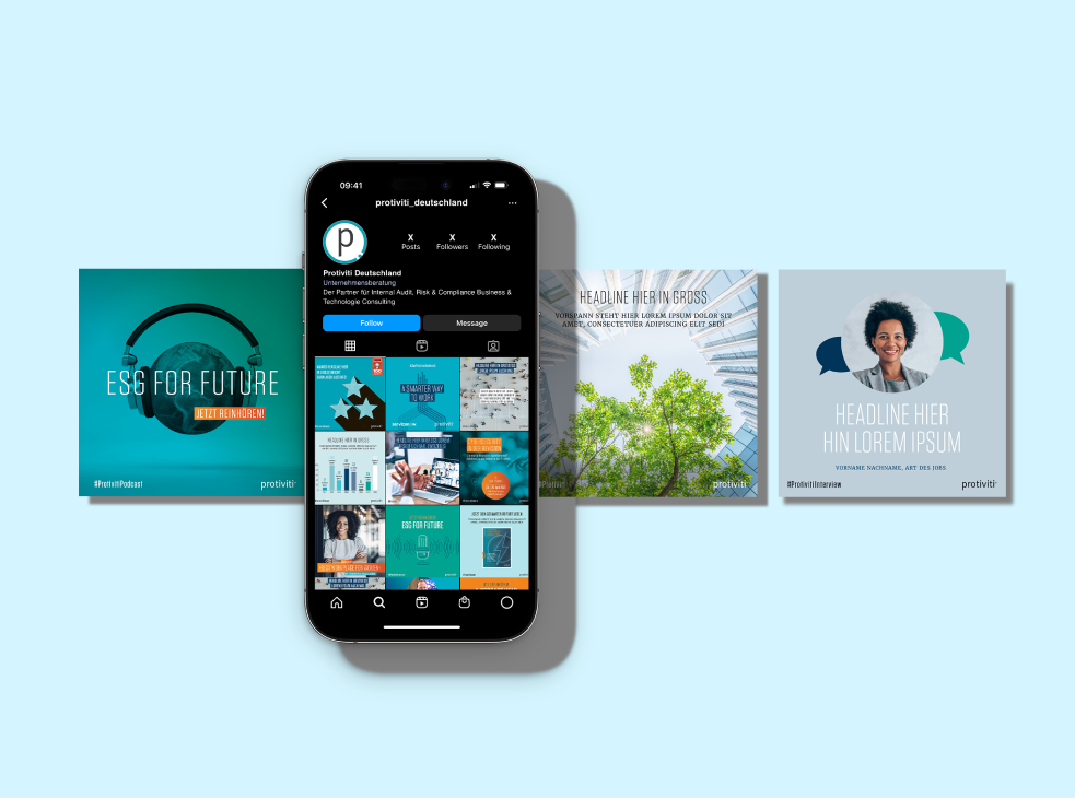 Instagram Account der Unternehmensberatung Protiviti auf dem Smartphone