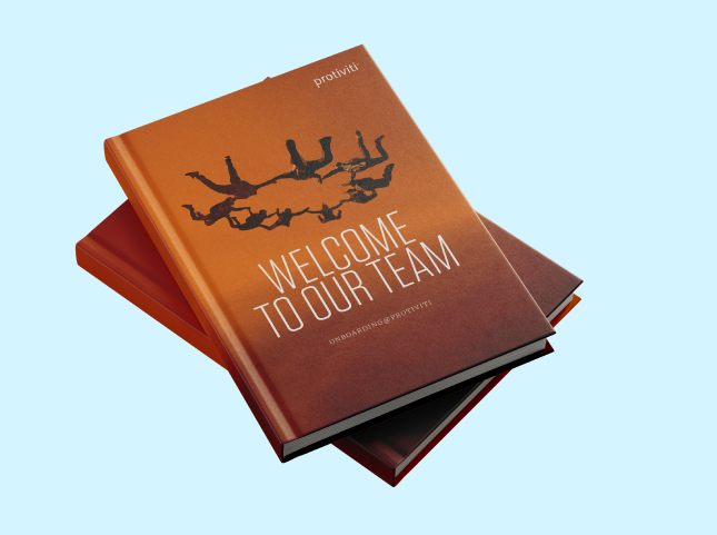 Onboarding Buch der Unternehmensberatung Protiviti für neue Mitarbeitende