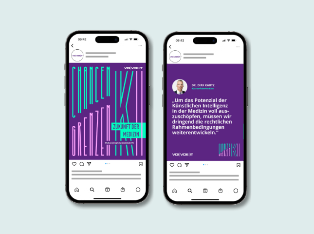 Instagram-Posts des VDI/VDE-IT Sommercampus 2024 auf dem Smartphone