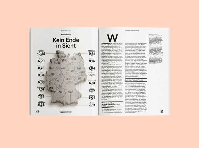 Artikel "Kein Ende in Sicht" mit Infografik aus dem WEISSER RING Magazin