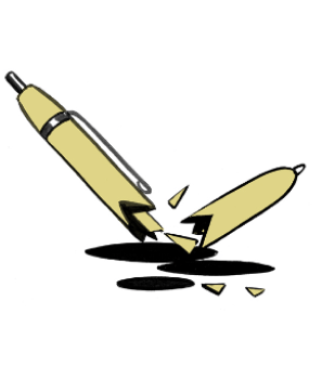 Illustration eines zerbrochenen Kugelschreibers