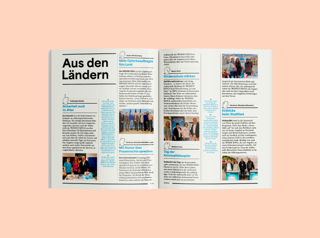 Rubrik "Aus den Ländern" im WEISSER RING Magazin