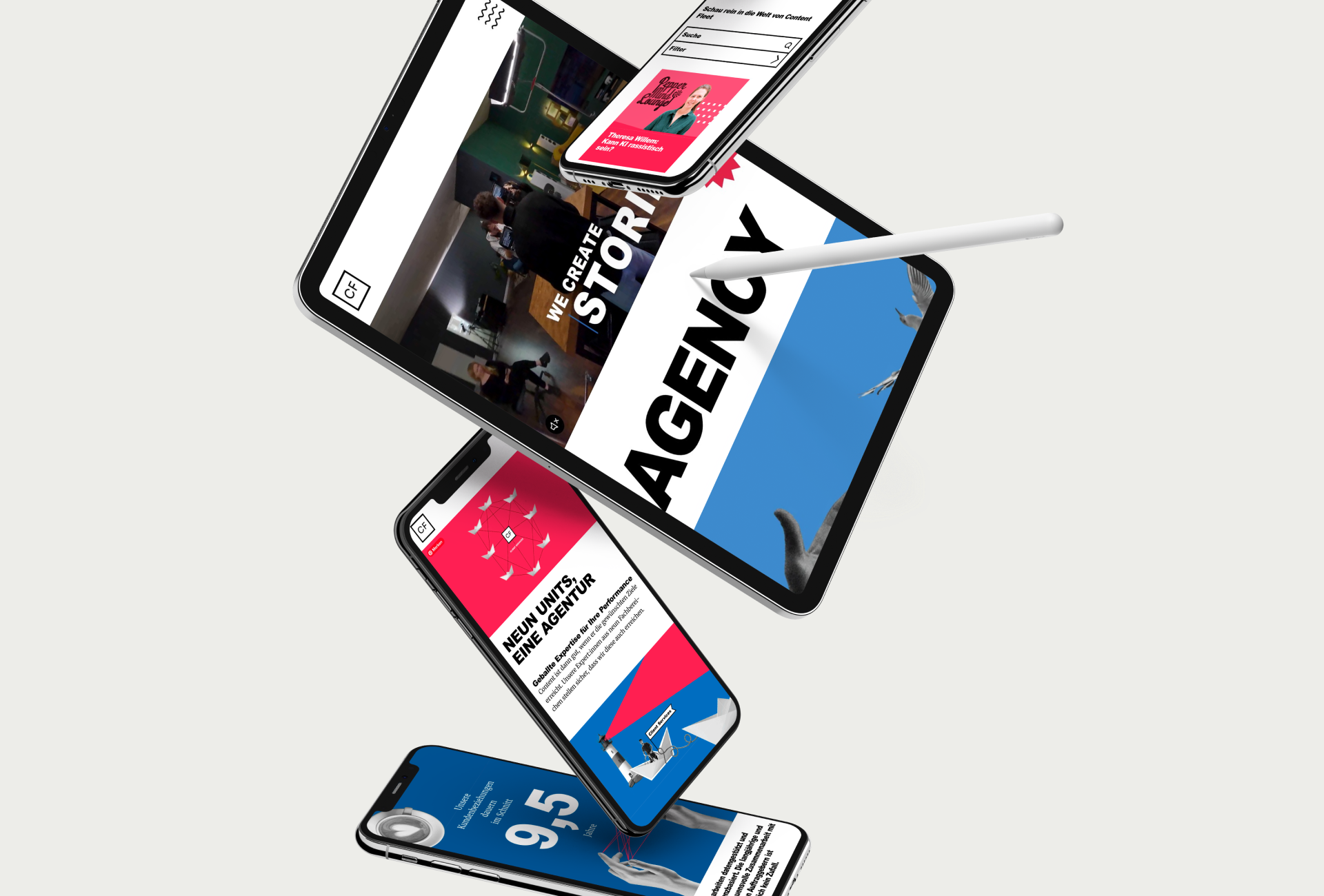 Mockups der Content Fleet Website