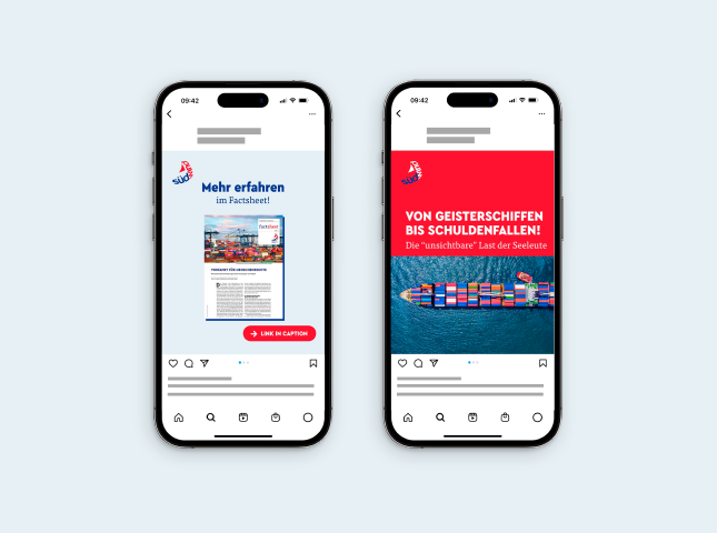 Zwei Mockups mit Social Media Posts