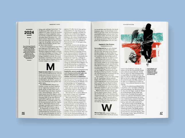 Eine Doppelseite aus WEISSER RING Magazin 03/2025