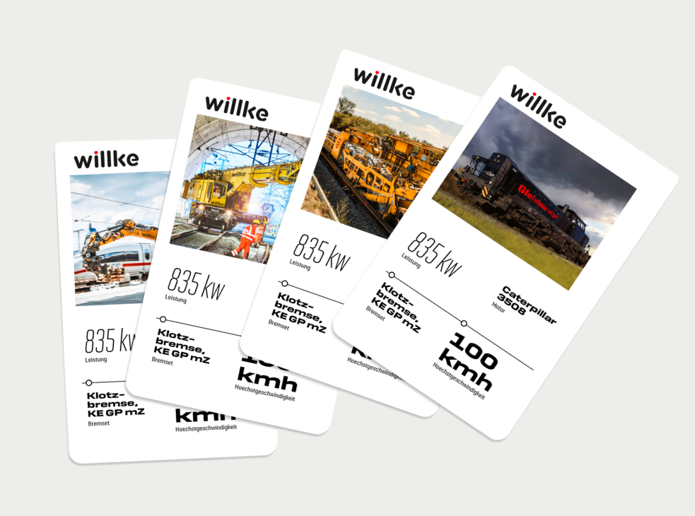 Ein Quartett im Stil des Willke Gleisbau Corporate Redesign