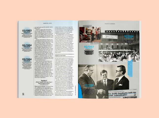 Eine Doppelseite des Magazins