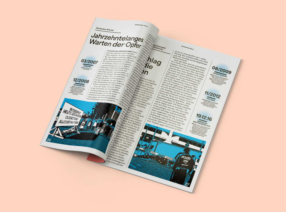 Eine Doppelseite mit Illustrationen